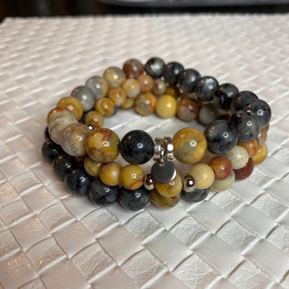 Set of 3 gemstone bracelets